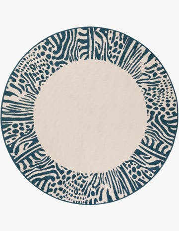 6' x 6' Easy-Clean Safari Indoor / Outdoor Round Rug