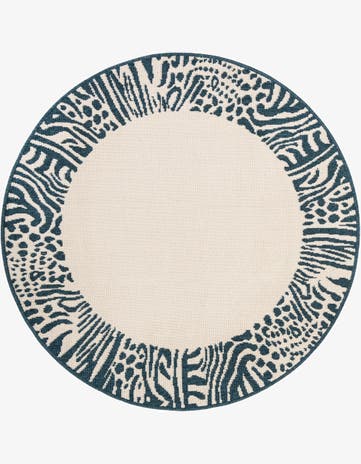 4' x 4' Easy-Clean Safari Indoor / Outdoor Round Rug