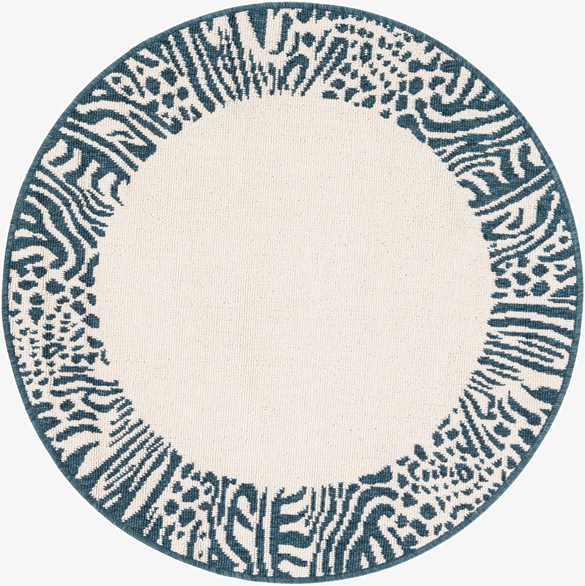 3' x 3'  Washable Safari Indoor / Outdoor Round Rug