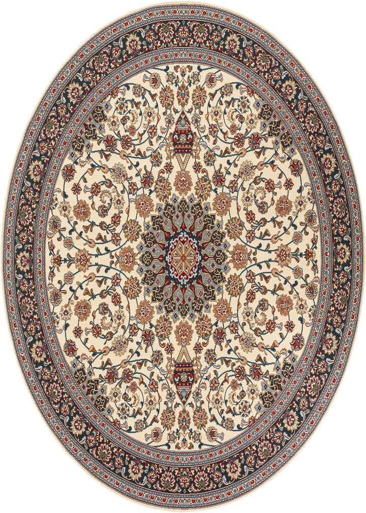 10' x 10' Easy-Clean Traditional Indoor / Outdoor Round Rug