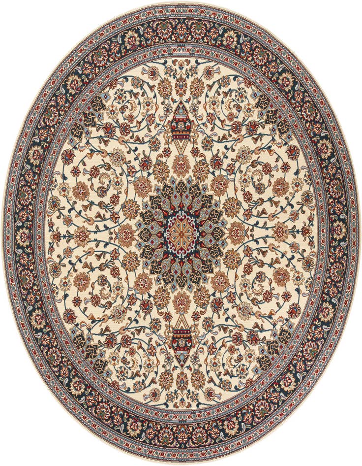 Detail image of 10' x 10' Easy-Clean Traditional Indoor / Outdoor Round Rug