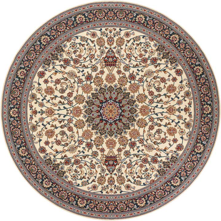 10' x 10' Easy-Clean Traditional Indoor / Outdoor Round Rug