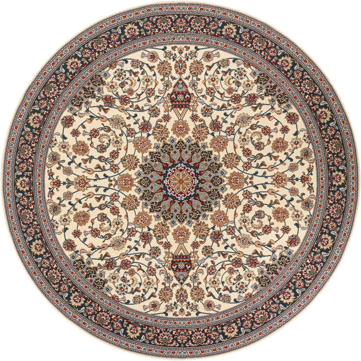 Detail image of 10' x 10' Easy-Clean Traditional Indoor / Outdoor Round Rug