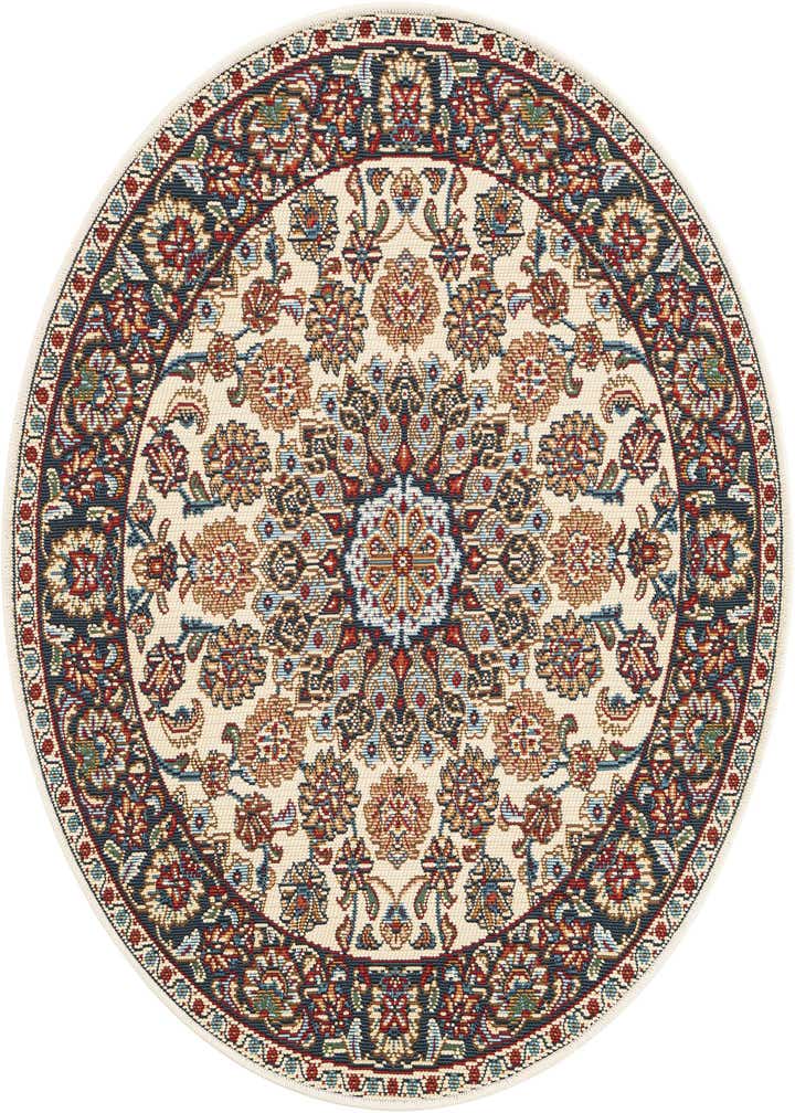 3' 3 x 3' 3 Easy-Clean Traditional Indoor / Outdoor Round Rug