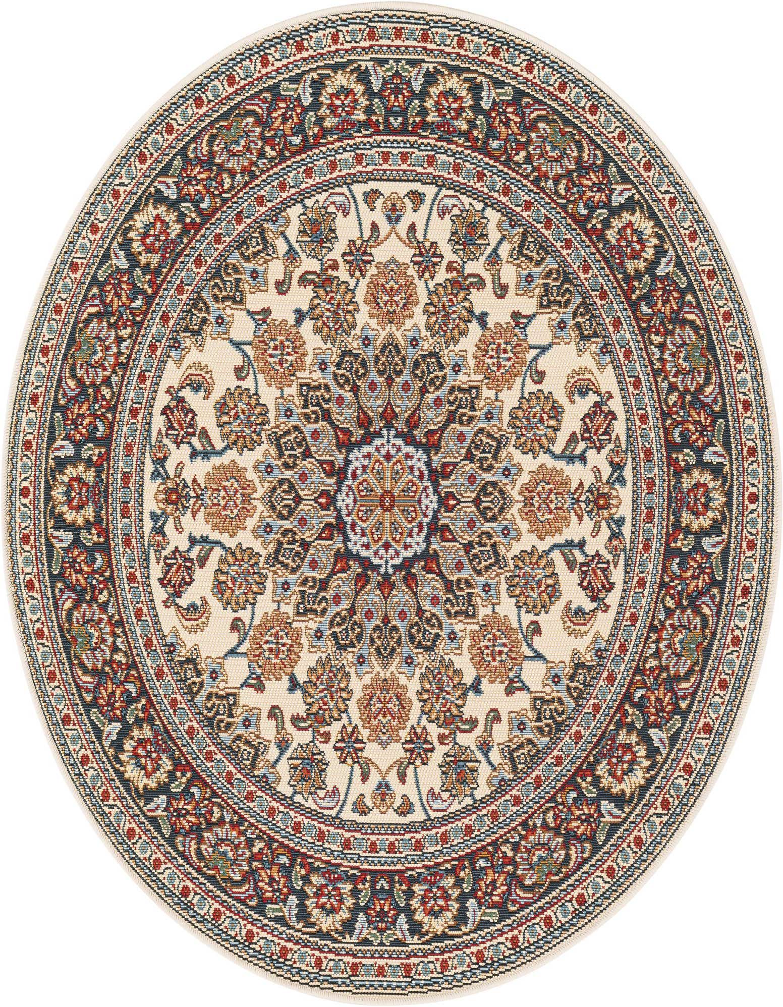 4' 1 x 4' 1 Easy-Clean Traditional Indoor / Outdoor Round Rug