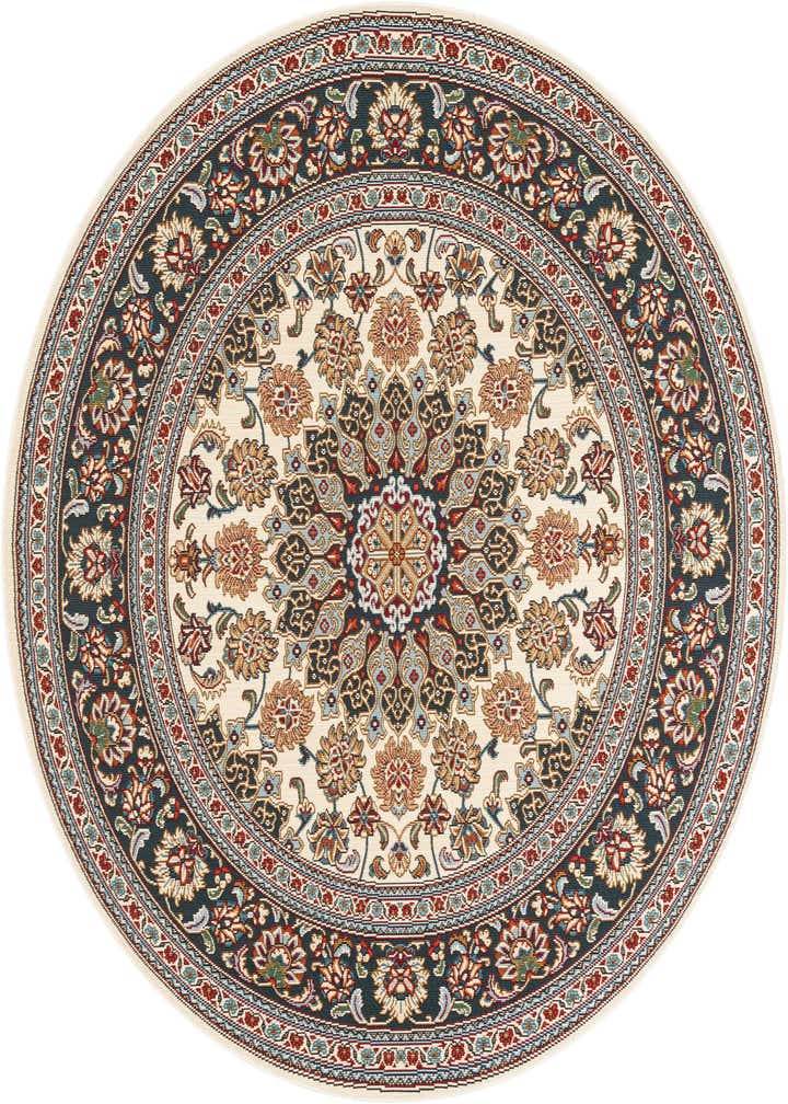 6' 1 x 6' 1 Easy-Clean Traditional Indoor / Outdoor Round Rug