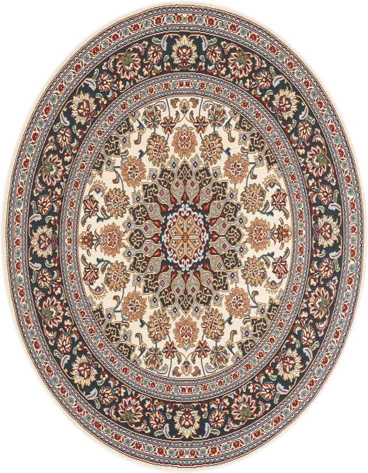 Detail image of 6' 1 x 6' 1 Easy-Clean Traditional Indoor / Outdoor Round Rug