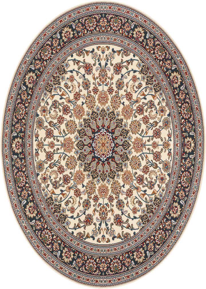 7' 10 x 7' 10 Easy-Clean Traditional Indoor / Outdoor Round Rug