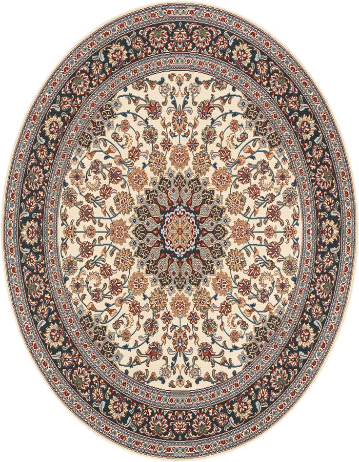 Detail image of 7' 10 x 7' 10 Easy-Clean Traditional Indoor / Outdoor Round Rug