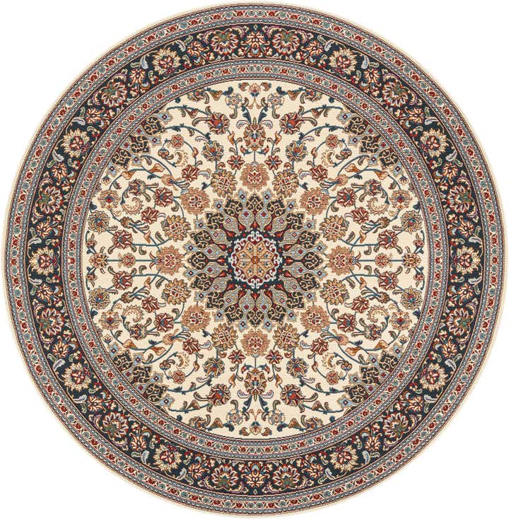 7' 10 x 7' 10 Easy-Clean Traditional Indoor / Outdoor Round Rug