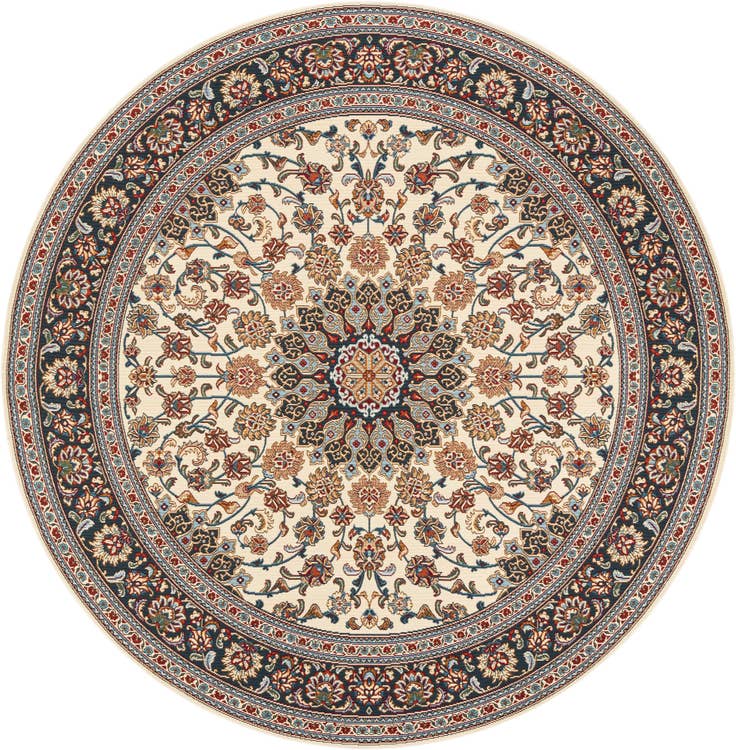 Detail image of 7' 10 x 7' 10 Easy-Clean Traditional Indoor / Outdoor Round Rug