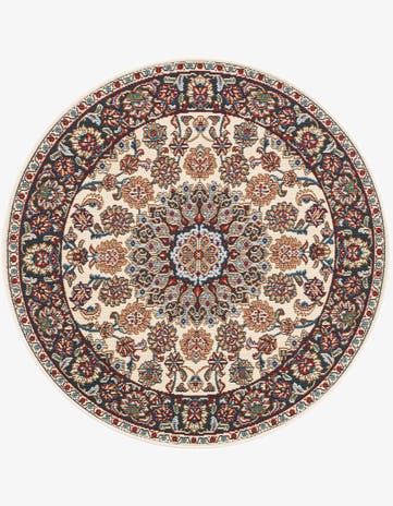 3' 3 x 3' 3 Easy-Clean Traditional Indoor / Outdoor Round Rug