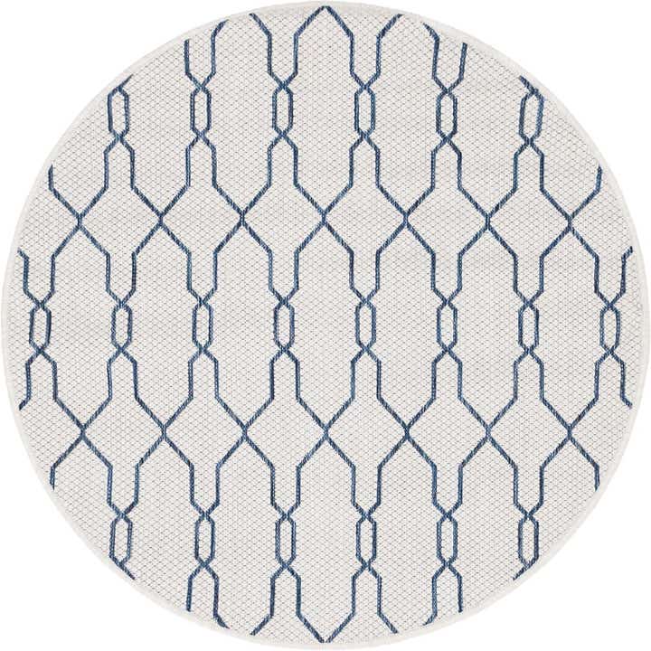 4' x 4' Easy-Clean Trellis Indoor / Outdoor Round Rug