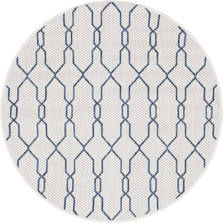 Detail image of 4' x 4' Easy-Clean Trellis Indoor / Outdoor Round Rug