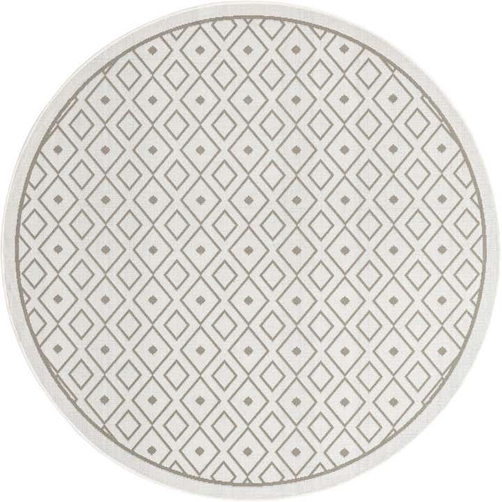 7' x 7' Easy-Clean Trellis Indoor / Outdoor Round Rug