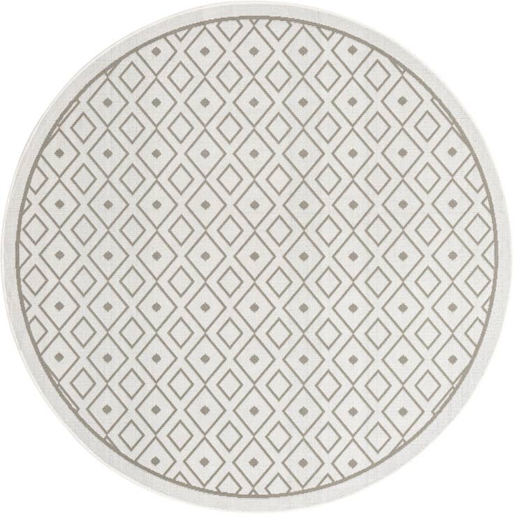 Detail image of 7' x 7' Easy-Clean Trellis Indoor / Outdoor Round Rug