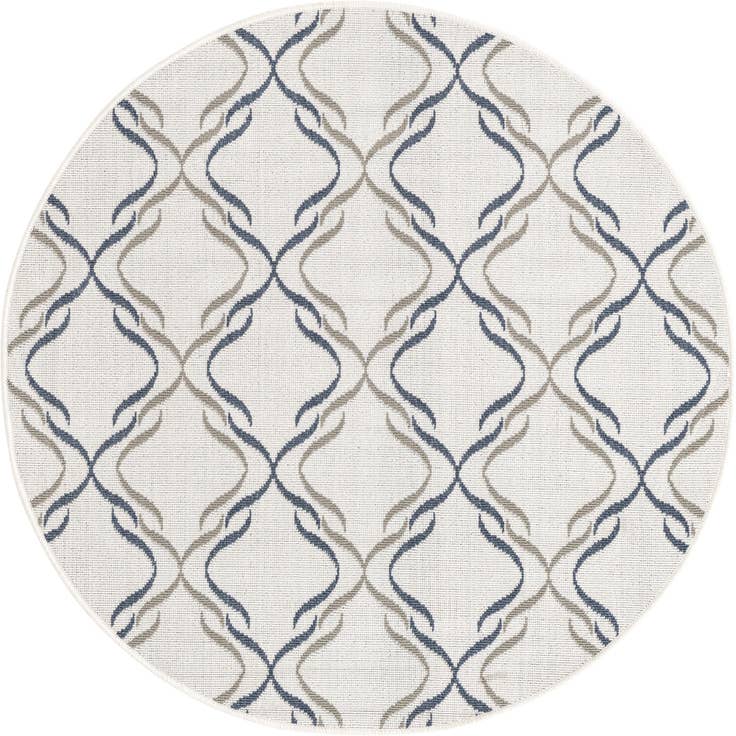 Detail image of 4' x 4' Easy-Clean Trellis Indoor / Outdoor Round Rug