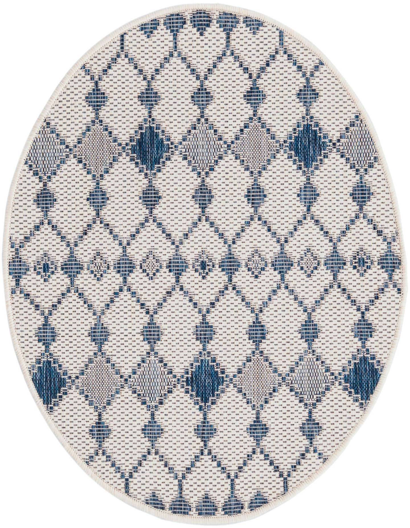 3' x 3' Easy-Clean Trellis Indoor / Outdoor Round Rug