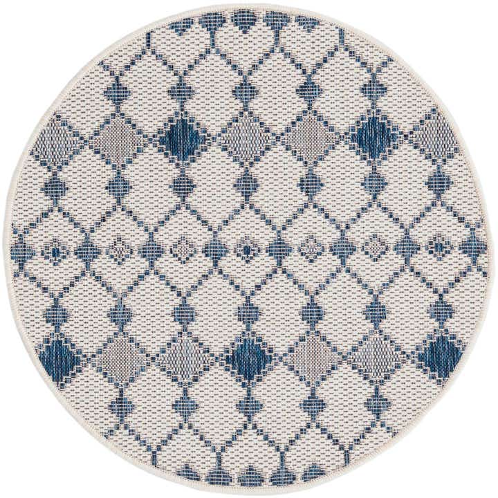 3' x 3' Easy-Clean Trellis Indoor / Outdoor Round Rug
