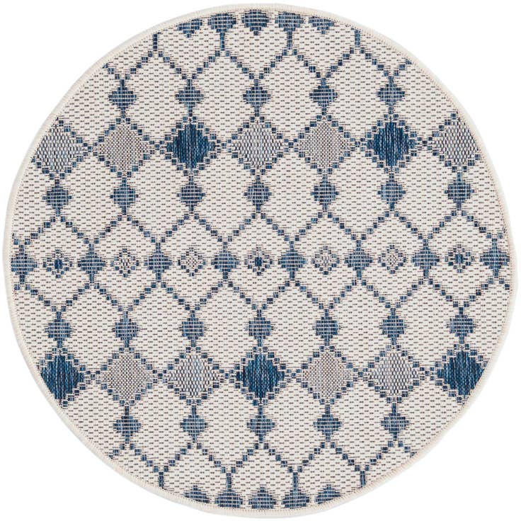 Detail image of 3' x 3' Easy-Clean Trellis Indoor / Outdoor Round Rug