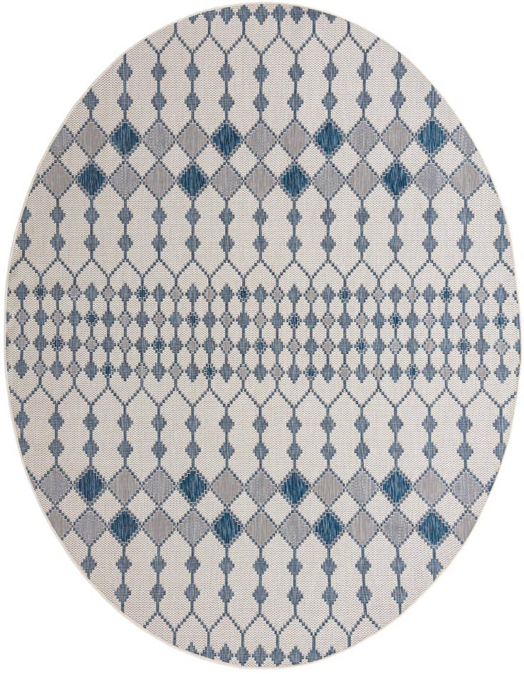 Detail image of 10' x 10' Easy-Clean Trellis Indoor / Outdoor Round Rug