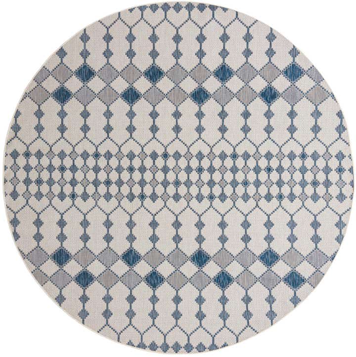 10' x 10' Easy-Clean Trellis Indoor / Outdoor Round Rug