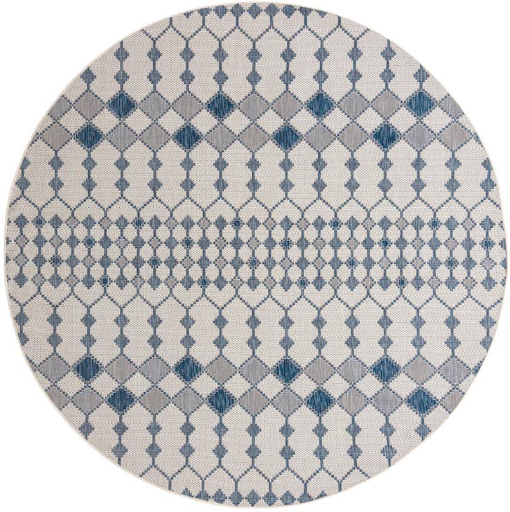 Detail image of 10' x 10' Easy-Clean Trellis Indoor / Outdoor Round Rug
