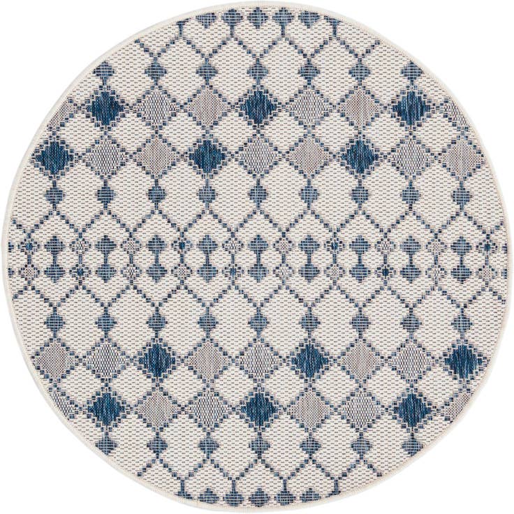 Detail image of 4' x 4' Easy-Clean Trellis Indoor / Outdoor Round Rug