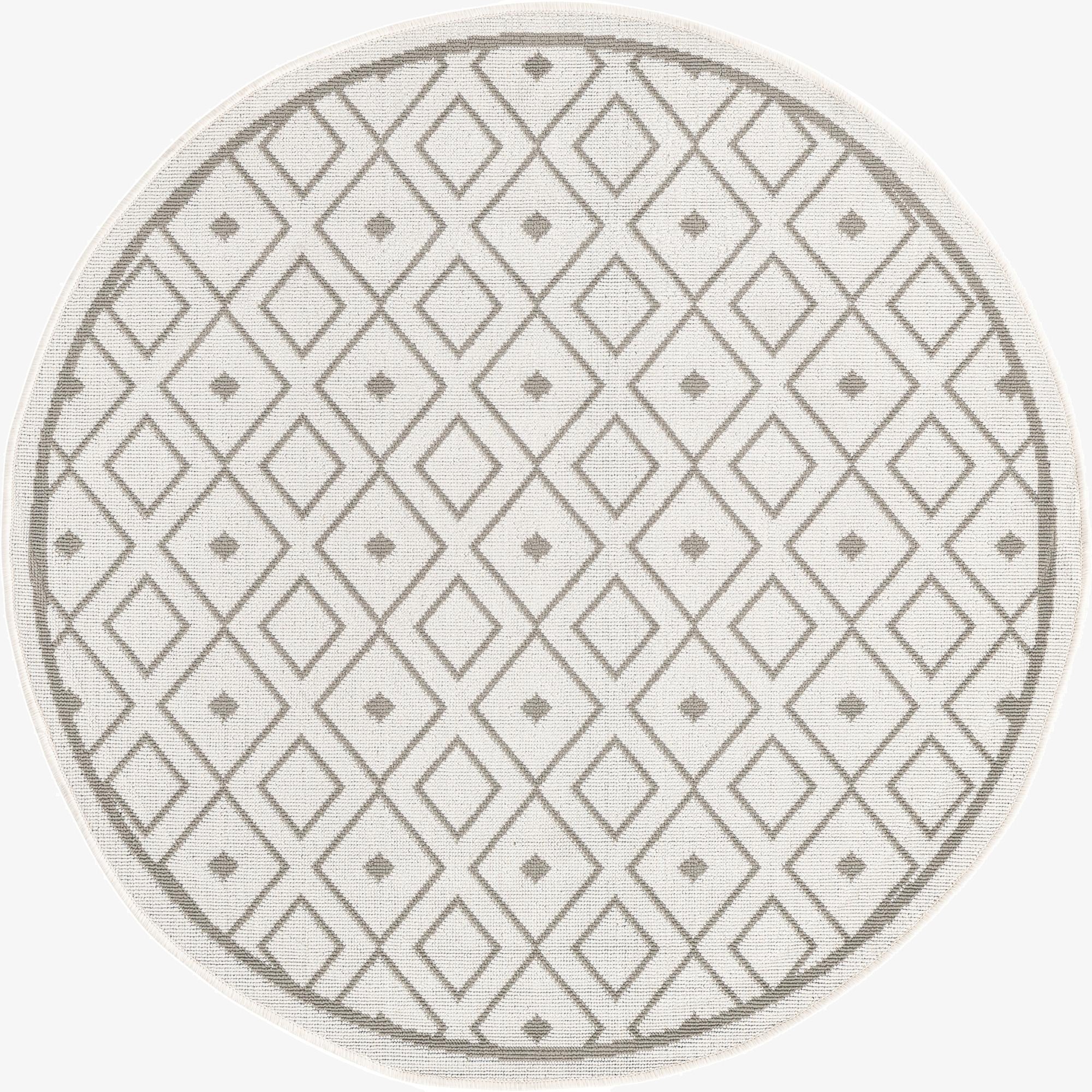 4' x 4'  Washable Trellis Indoor / Outdoor Round Rug