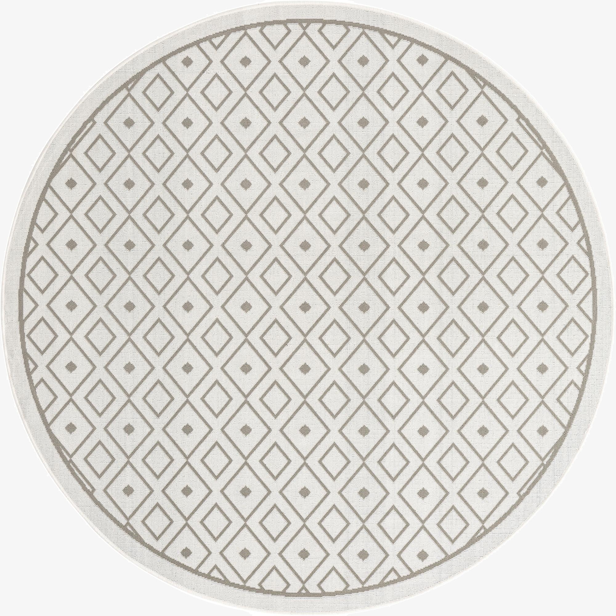 7' x 7'  Washable Trellis Indoor / Outdoor Round Rug