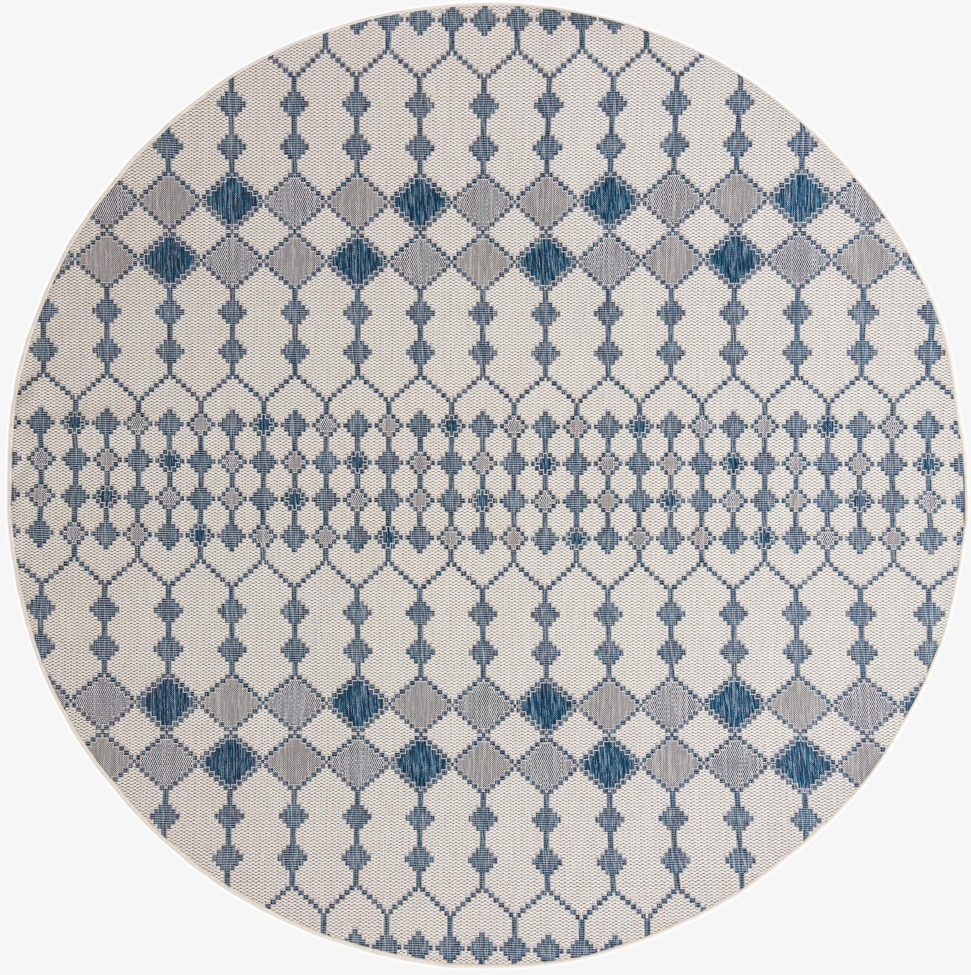 10' x 10'  Washable Trellis Indoor / Outdoor Round Rug