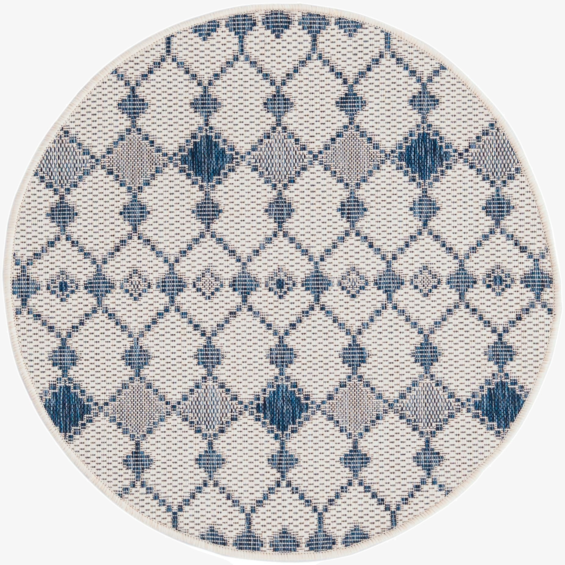 3' x 3'  Washable Trellis Indoor / Outdoor Round Rug
