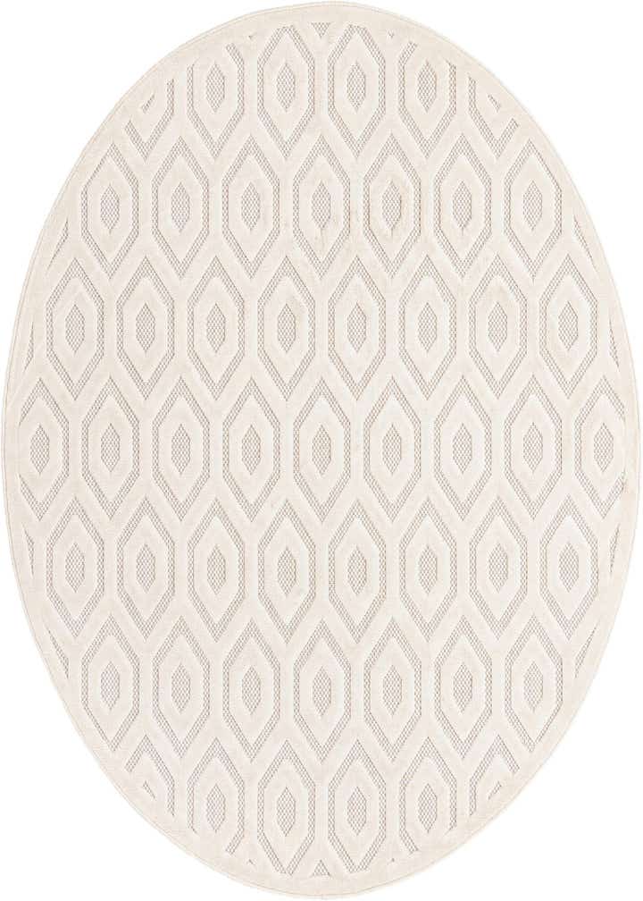 7' x 7' Easy-Clean Trellis Textured Indoor / Outdoor Round Rug