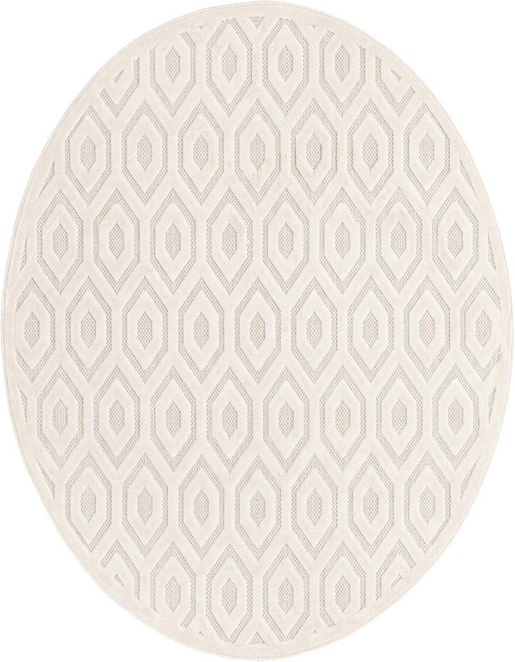 Detail image of 7' x 7' Easy-Clean Trellis Textured Indoor / Outdoor Round Rug