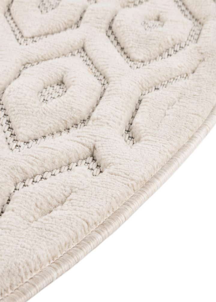 3' x 3' Easy-Clean Trellis Textured Indoor / Outdoor Round Rug