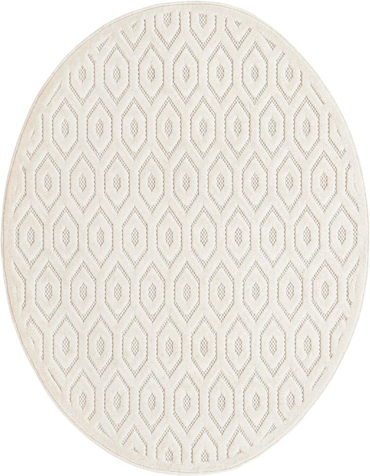 Detail image of 5' 3 x 5' 3 Easy-Clean Trellis Textured Indoor / Outdoor Round Rug