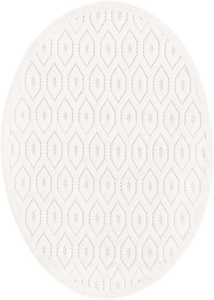 4' x 4' Easy-Clean Trellis Textured Indoor / Outdoor Round Rug