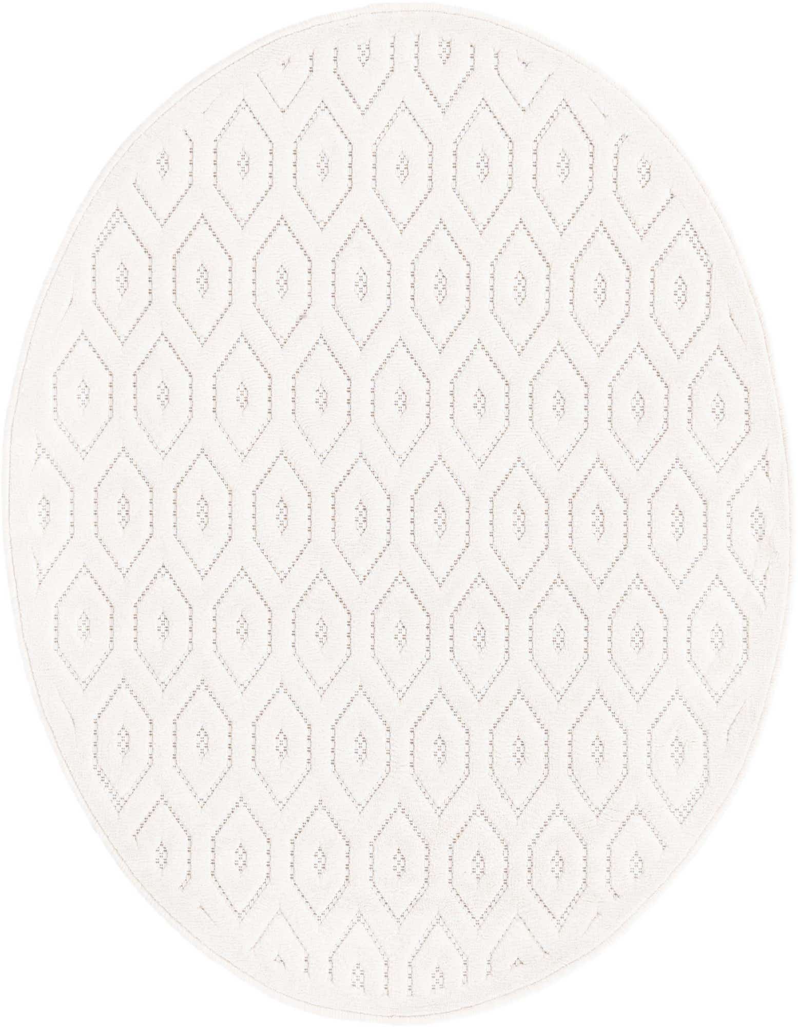 4' x 4' Easy-Clean Trellis Textured Indoor / Outdoor Round Rug