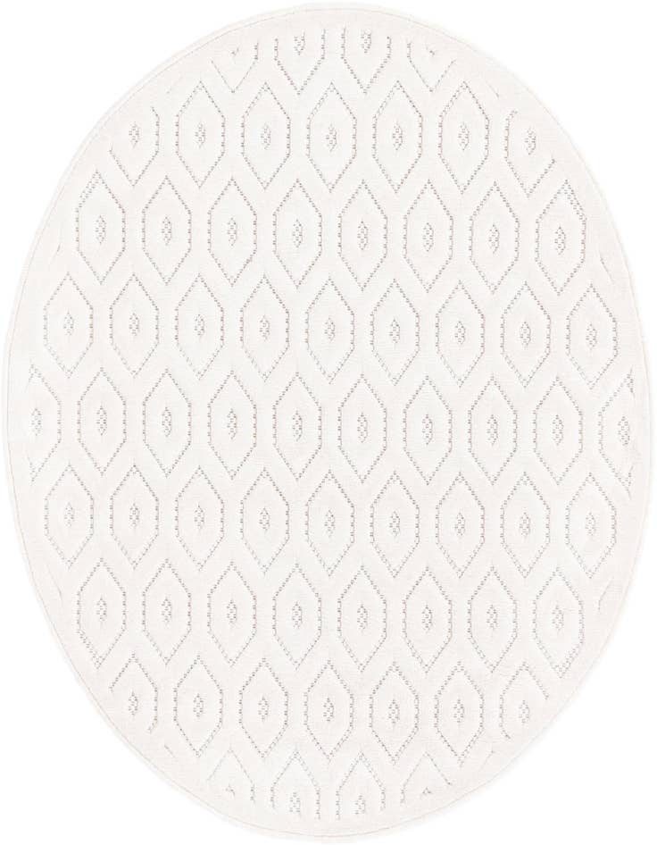 Detail image of 4' x 4' Easy-Clean Trellis Textured Indoor / Outdoor Round Rug