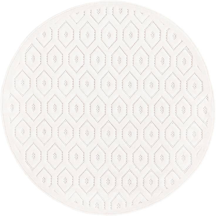 Detail image of 4' x 4' Easy-Clean Trellis Textured Indoor / Outdoor Round Rug