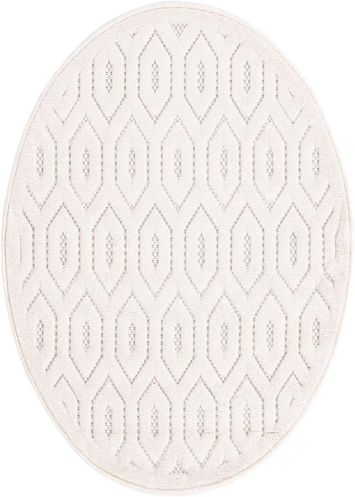 3' x 3' Easy-Clean Trellis Textured Indoor / Outdoor Round Rug