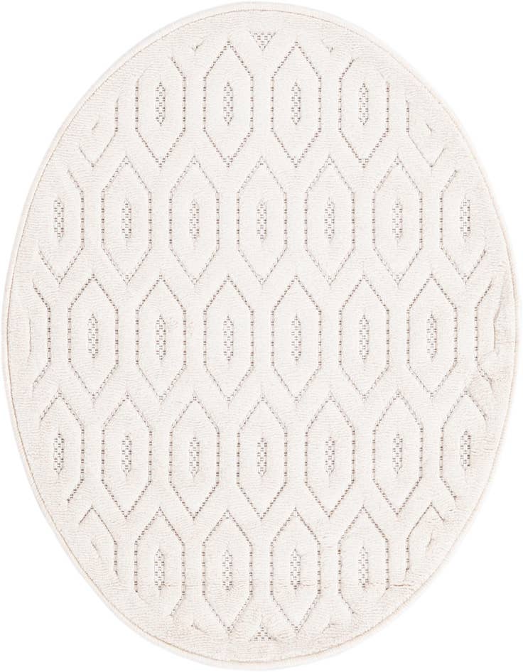 Detail image of 3' x 3' Easy-Clean Trellis Textured Indoor / Outdoor Round Rug