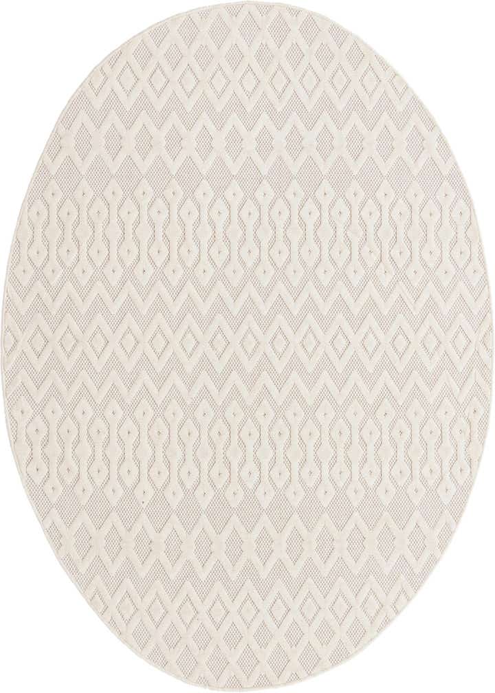 7' x 7' Easy-Clean Trellis Textured Indoor / Outdoor Round Rug