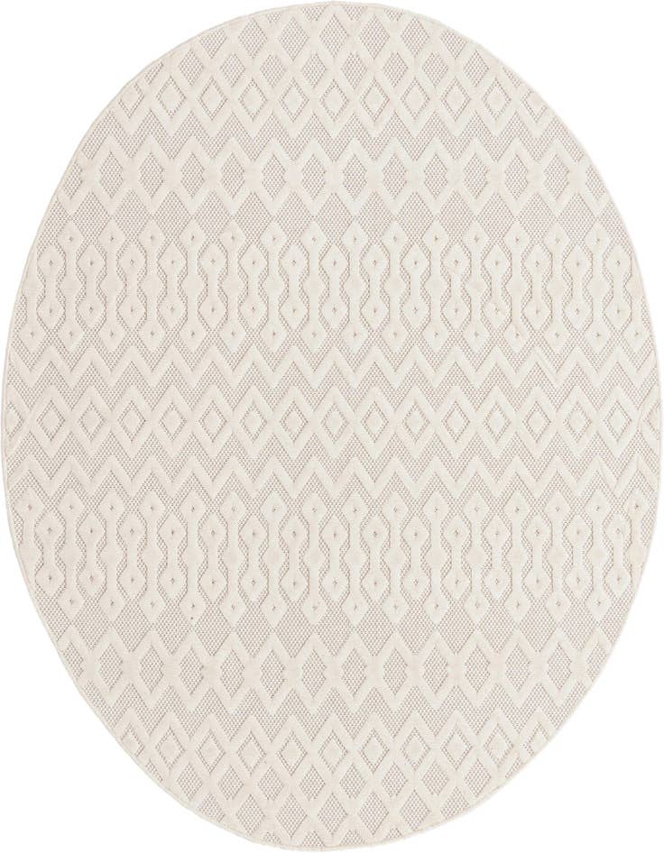 Detail image of 7' x 7' Easy-Clean Trellis Textured Indoor / Outdoor Round Rug