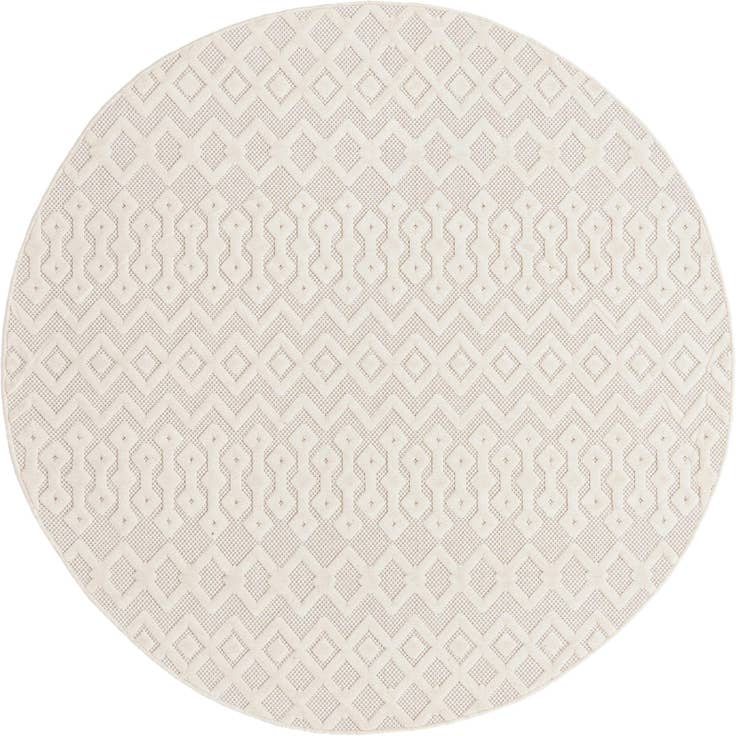 Detail image of 7' x 7' Easy-Clean Trellis Textured Indoor / Outdoor Round Rug