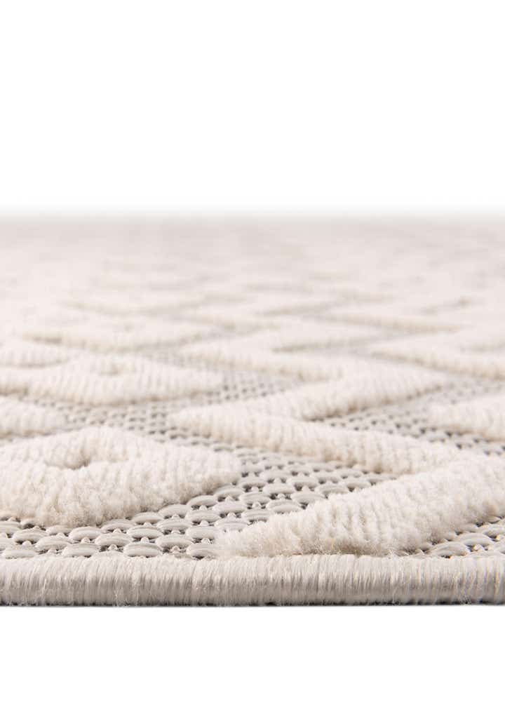 3' x 3' Easy-Clean Trellis Textured Indoor / Outdoor Round Rug