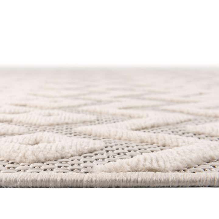 7' x 7' Easy-Clean Trellis Textured Indoor / Outdoor Round Rug