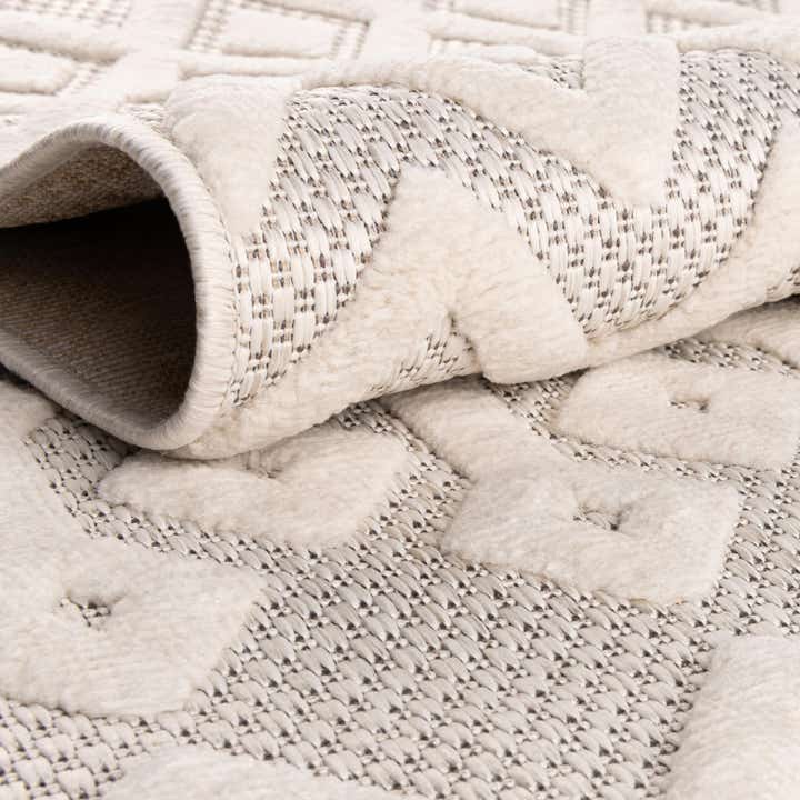 7' x 7' Easy-Clean Trellis Textured Indoor / Outdoor Round Rug