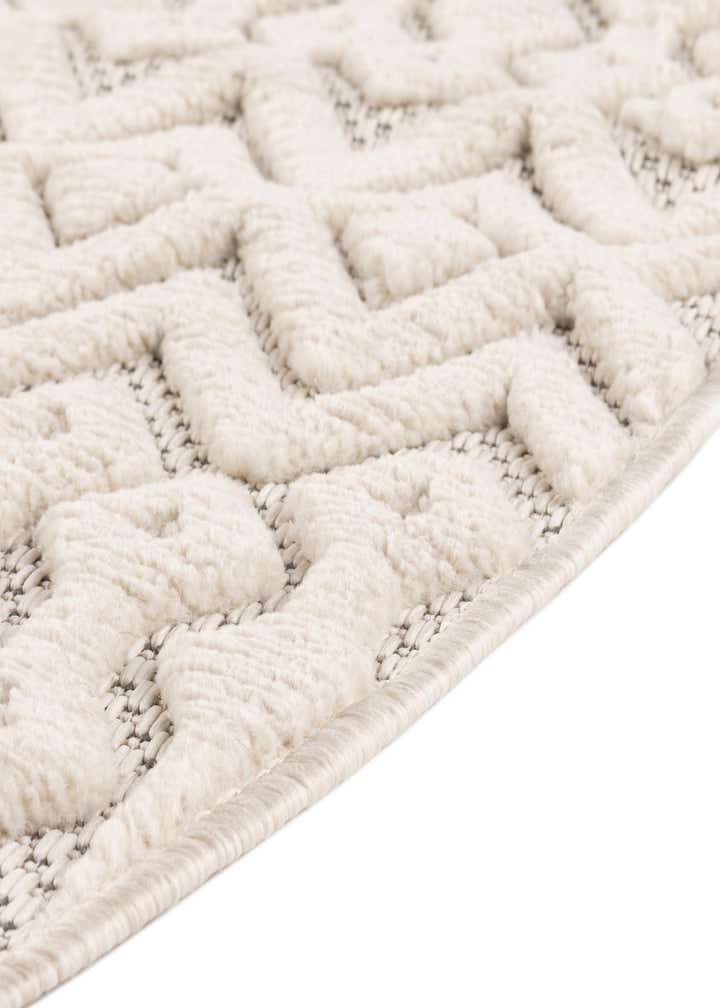 3' x 3' Easy-Clean Trellis Textured Indoor / Outdoor Round Rug