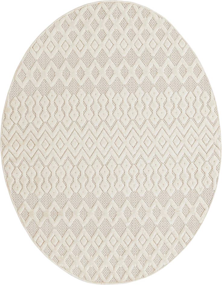 Detail image of 5' 3 x 5' 3 Easy-Clean Trellis Textured Indoor / Outdoor Round Rug